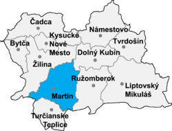 Location of Martin District in the Zilina Region