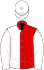 Red and white (halved), white sleeves and cap