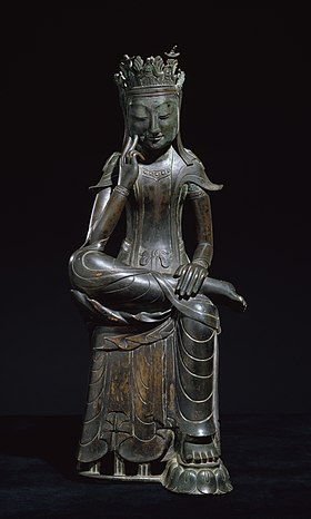 Gilt-bronze Maitreya in Meditation