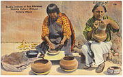 Puebloans of San Ildefonso making pottery