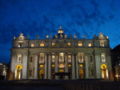 Saint Peter's Basilica in Rome at dusk