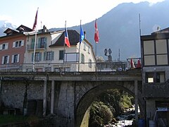 Frontière entre Saint-Gingolph (FR) et Saint-Gingolph (CH).