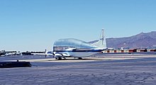 Picture from the rear of a Super Guppy Turbine airplane