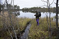 Vid Mittibäckens utlopp i Sör-Holmsjön.