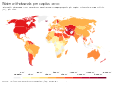 Image 7Total water withdrawals for agricultural, industrial and municipal purposes per capita, measured in cubic metres (m3) per year in 2010 (from Water)