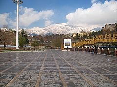 Mount Tochal seen from Mellat Park.