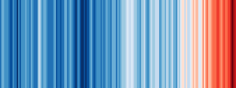 Warming stripes, by Ed Hawkins