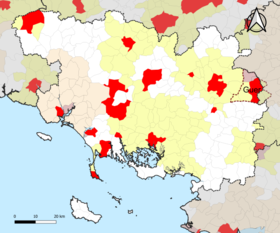 Localisation de l'aire d'attraction de Guer dans le département du Morbihan.