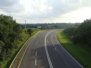 A477 trunk road from the bridge - geograph.org.uk - 1404312.jpg