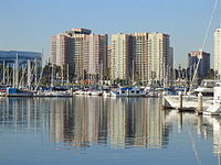 Aqua waterfront condominiums in Long Beach, California, U.S.