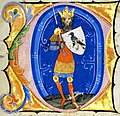 King Attila, the Turul bird in his shield (Chronicon Pictum, 1358)