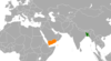 Location map for Bangladesh and Yemen.