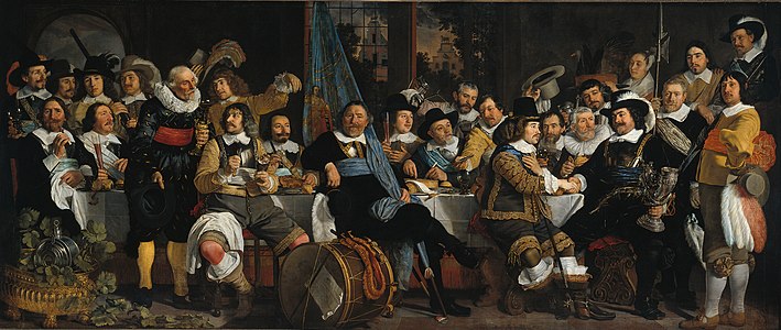 Banquet of the Amsterdam Civic Guard in Celebration of the Peace of Münster, at and by Bartholomeus van der Helst