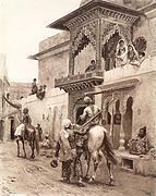 Cashmere Travellers in a Street of Delhi by Edwin Lord Weeks, 1880s