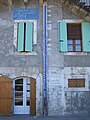 Échelle des crues de la Garonne sur la façade de la maison éclusière no 53