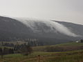 Überlaufendes Nebelmeer vom Genfer Tal in das Tal von Mijoux