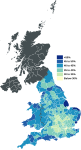 Economically inactive percentage of population in local authorities in 2021