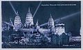 Exposition internationale de 1931, reconstitution du temple d'Angkor Vat, la nuit.