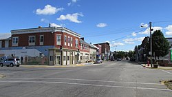 Looking north at the intersection of Main Street and Springfield Street in Frankfort.