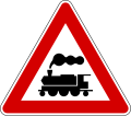 Level crossing without barrier or gate ahead