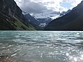 Lake Louise, named for Princess Louise, and the glacier named for her mother, Queen Victoria