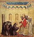 The Franciscans receiving the statutes of the Order from Pope Innocent III, by Giotto, 1295-1300.