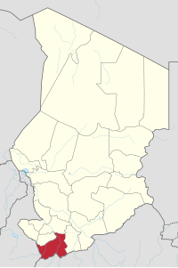 Map of Chad showing Logone Oriental.