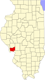 Map of Illinois highlighting Jersey County