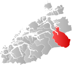 Mapa do condado de Møre og Romsdal com Sunndal em destaque.