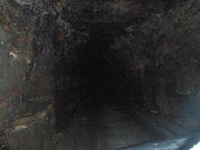 Inside the unlit tunnel