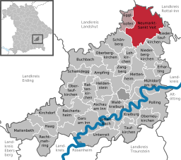 Läget för Neumarkt-Sankt Veit i Landkreis Mühldorf am Inn