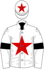 White, red star, black armlets, white cap, red star