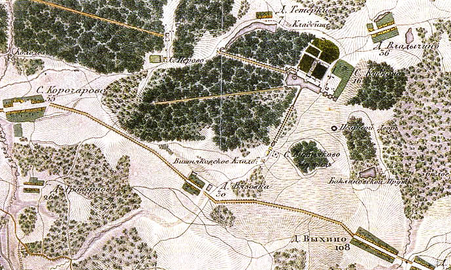 Карта окрестностей Перово (1818-1824 г.г.)