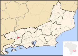 Location of Pinheiral in the state of Rio de Janeiro