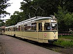 "Grossraum-Triebwagen" med släpvagn i Verkehrsmuseum Frankfurt am Main på veteranspårvagnsdagen 2012