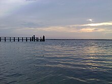 Image of Topsail Island sound side dock at sunset