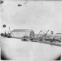 View of Washington Navy Yard's dock, circa 1867