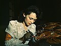 Image 2During World War II, a female aircraft worker checks electrical assemblies at the Vega Aircraft Corporation in Burbank, California.