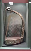 Phoenix-headed konghou (a type of harp), Tang dynasty (618–907).
