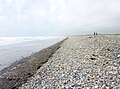 Le cordon de galets de la baie d'Audierne entre l'étang de Nérizellec et le Palud Trébanec (en Plovan), au sud-est de Penhors.