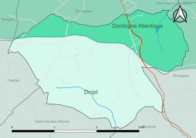 Carte en couleur présentant le(s) SAGE couvrant le territoire communal