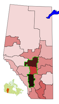 The corridor consists of Alberta's three most densely populated census divisions and two largest cities.