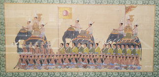 Pictured in this contemporary Siamese painting, the mercenary army of Japanese adventurer Yamada Nagamasa played a pivotal role in court intrigue during the first half of the 17th century.