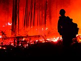 Firefighter watching the Boundary Fire