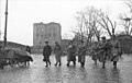 German officers from Kriegsmarine, Heer and on inspection after the accident. Among them Reichskommissar für Norwegen Josef Terboven and Admiral Otto von Schrader. In the background Rosenkrantz Tower and Haakon's Hall