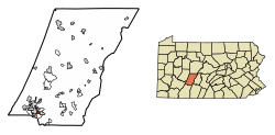 Location of Lorain in Cambria County, Pennsylvania.
