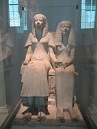 Room 4 - Limestone statue of a husband and wife, 1300–1250 BC