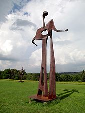 Metal sculpture at Griffis Sculpture Park