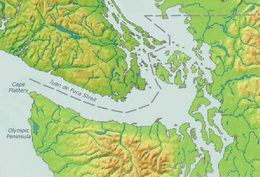 Canoe Island is located in Strait of Juan de Fuca