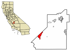 Location of Avenal in Kings County, California